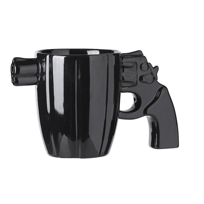 Design-Tasse mit ultra-originalem Pistolenhenkel