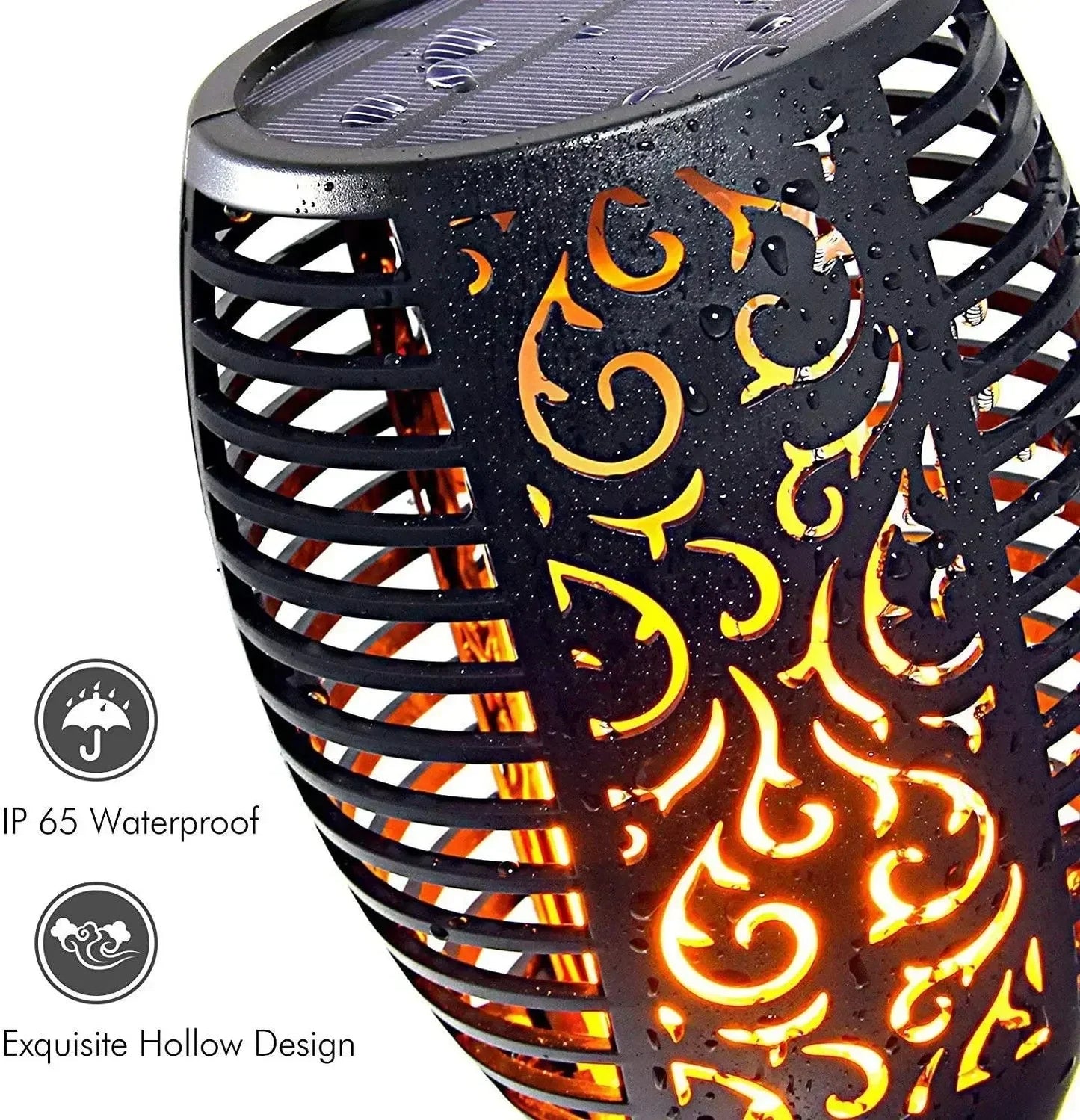 LED solcellelampe – Realistisk flamme uden ild