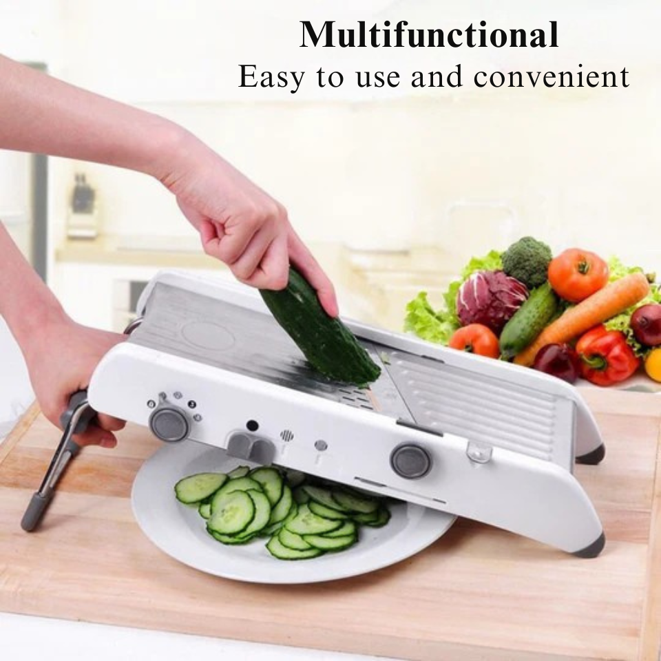 Adjustable mandoline for quick slicing 