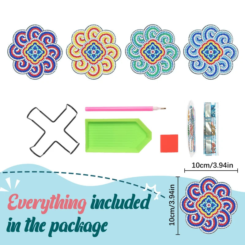 סט תחתיות כוסות DIY עם אבני חן 