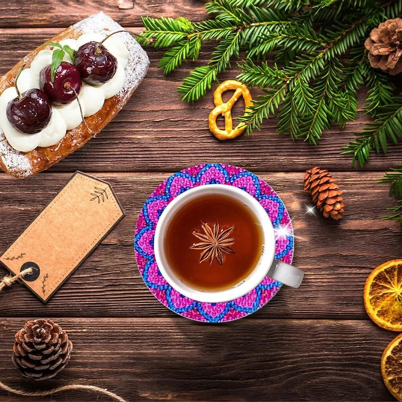 סט תחתיות כוסות DIY עם אבני חן 