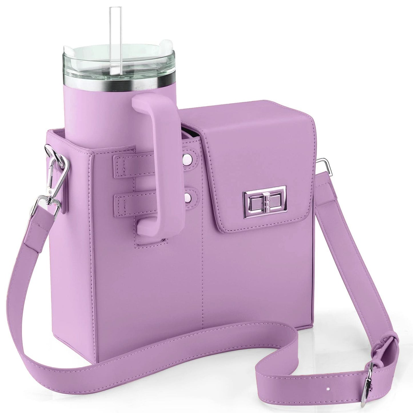Chic bag with integrated cup holder for active women 