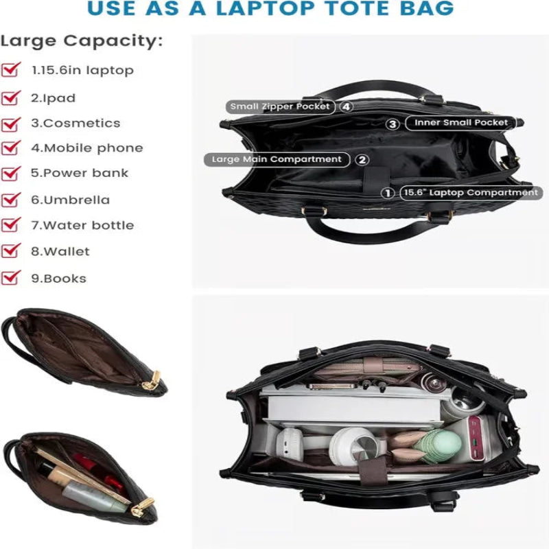 Työskentelylaukku 3 in 1 tyylikäs ja toiminnallinen 