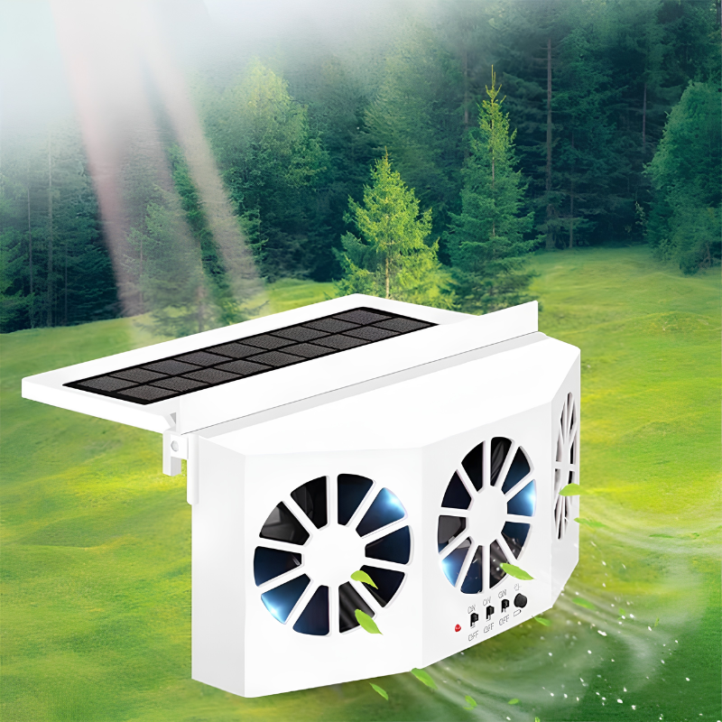 Solárny ventilátor do auta s nabíjaním cez USB — fotografia 11