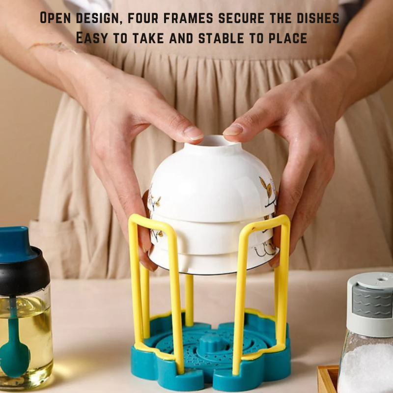 Support égouttoir réglable pour bols bien rangés