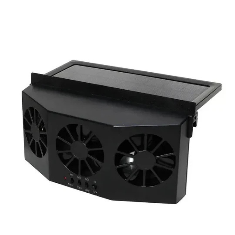 Solárny ventilátor do auta s nabíjaním cez USB — Čierna, fotografia 12