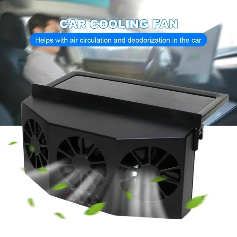 Solárny ventilátor do auta s nabíjaním cez USB — fotografia 10