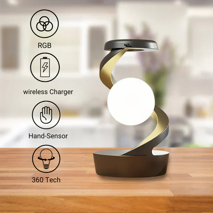 Design LED lamp with integrated wireless charger 