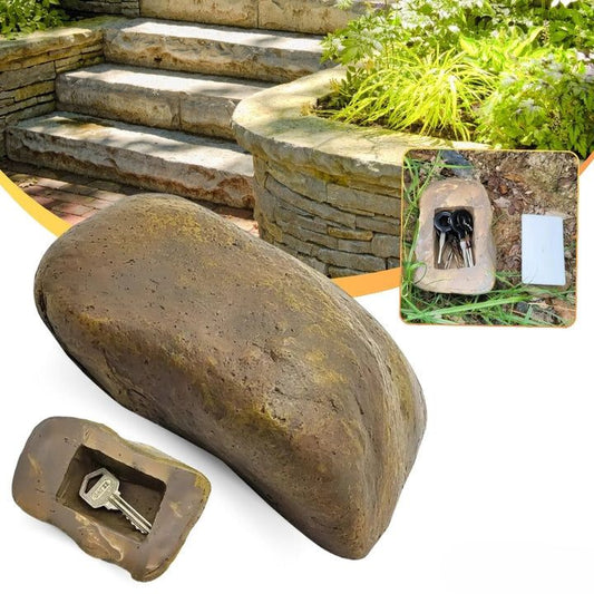 Diskret nyckelgömma i form av en sten 